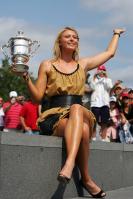 Maria Sharapova in hot dress with the trophy