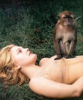 Drew Barrymore topless with monkey