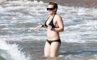 Hilary Duff on the beach