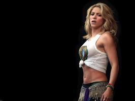 Shakira in transparent top