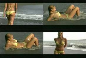 Jessica Alba wet in yellow bikini