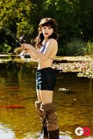 Zooey Deschanel fishing in bikini