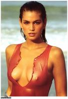 Cindy Crawford in transparent swimsuit