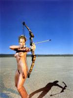 Jaime Pressly nude with bow and hairy pussy