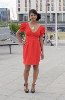 Konnie Huq in red dress