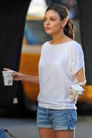 Mila Kunis in transparent shirt