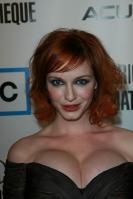 Christina Hendricks in dress with huge tits