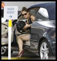 Katie Holmes getting off mercedes