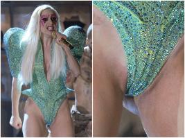 Lady Gaga with pussy sqeezed
